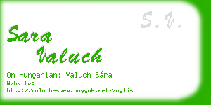 sara valuch business card